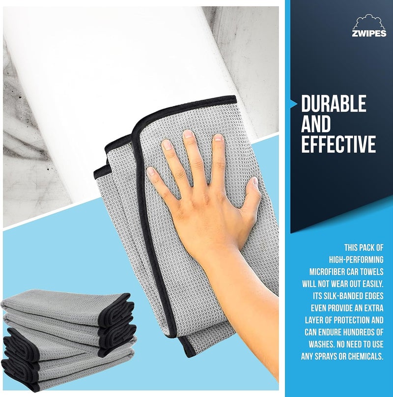Zwipes Auto 879-12 Professional Microfiber Waffle Drying Towel, 25 in. x 35 in, 12-Pack - Image 2