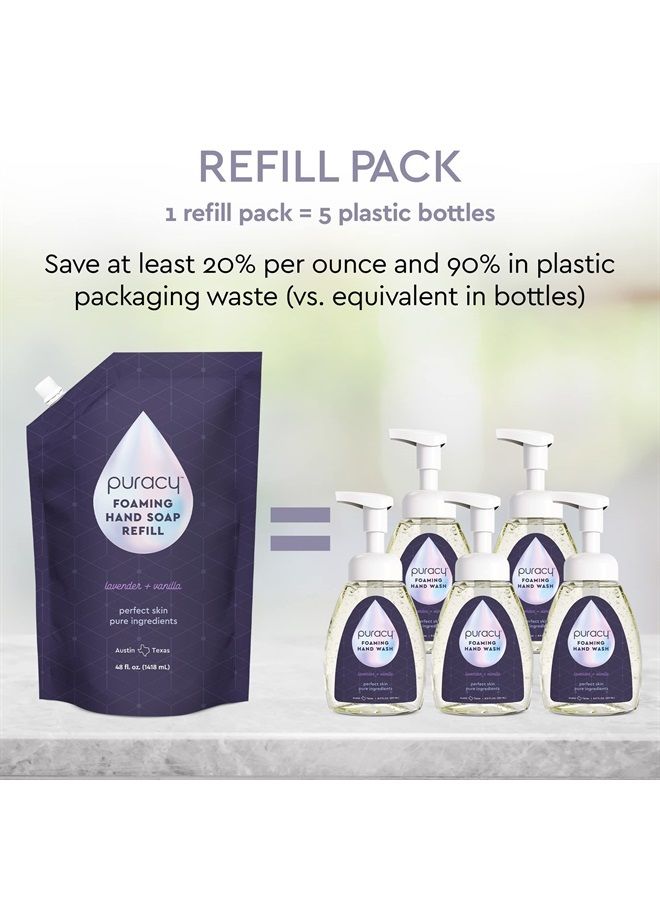 puracy Natural Foaming Hand Soap, Antibacterial Moisturizing Hand Wash, Lavender & Vanilla, 251ml, 8.5 Ounce (Pack of 3) - Image 3