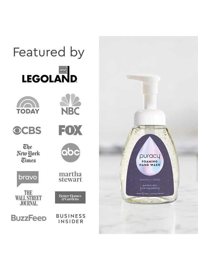 puracy Natural Foaming Hand Soap, Antibacterial Moisturizing Hand Wash, Lavender & Vanilla, 251ml, 8.5 Ounce (Pack of 3) - Image 4