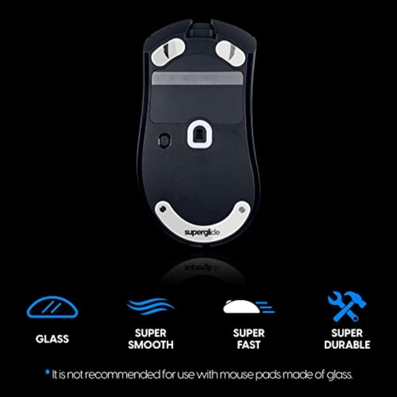 Gaming mouse feet for competitive play, made with ultra-strong flawless glass, black, fastest and smoothest glide with extreme durability - Image 4