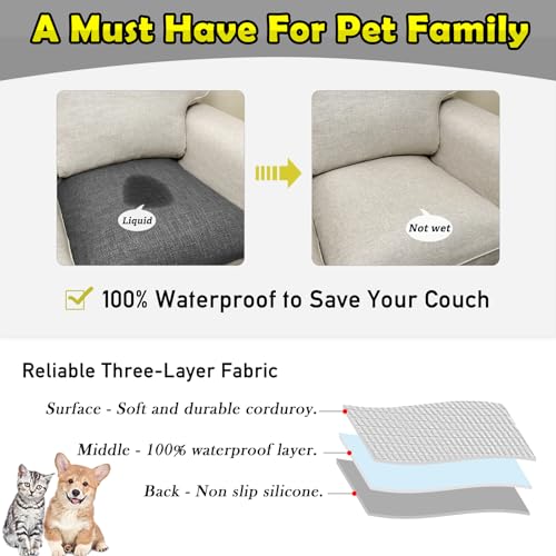 LovoGemy Couch Arm Covers, Waterproof Armrest Cover for Sofa, Armchair, Loveseat, Non-Slip Recliner Arm Cover, Sofa Arm Covers, Headrest Covers, Arm Chair Covers Set of 2 (Dark Gray, 24"×20") - Image 3