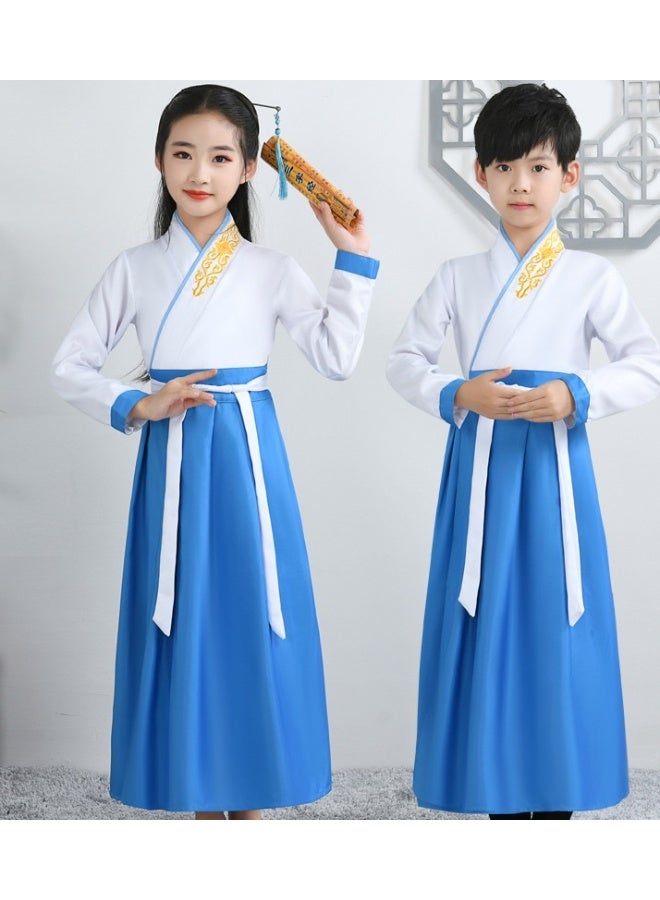 NIBEMINENT Children's performance costumes, Hanfu, ancient costumes, academic style, boys and girls, three-character classic, and bookboy roles - Image 1