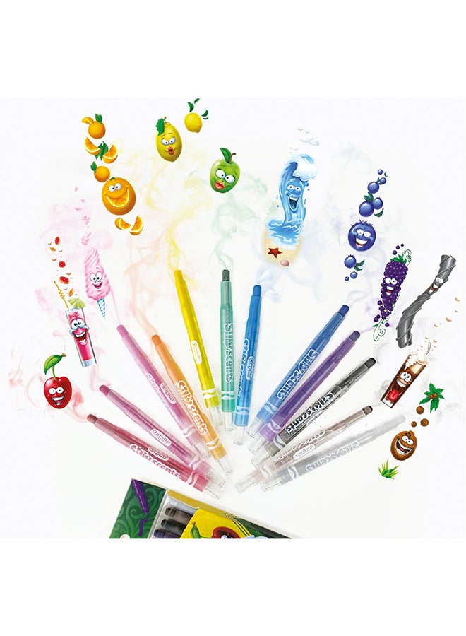 Crayola Silly Scents Twistables Crayons | 12 Flavorful Scented Colors, No Sharpening Needed! Fun and Educational Art Supplies for Kids Age 3+ - Image 3
