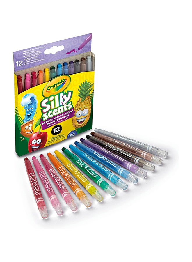 Crayola Silly Scents Twistables Crayons | 12 Flavorful Scented Colors, No Sharpening Needed! Fun and Educational Art Supplies for Kids Age 3+ - Image 1
