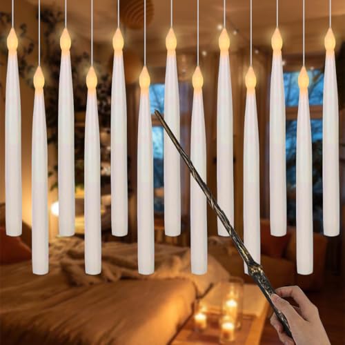 Chronos Lumos Floating Taper Candles with Wand | Pack of 12 - Image 1