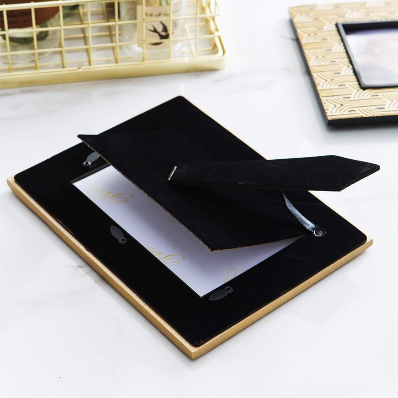 Kimdio 4x6 Picture Frame Resin Table Gold Photo Frames Rustic Frame with High Definition Glass for Wall or Tabletop Display - Image 5