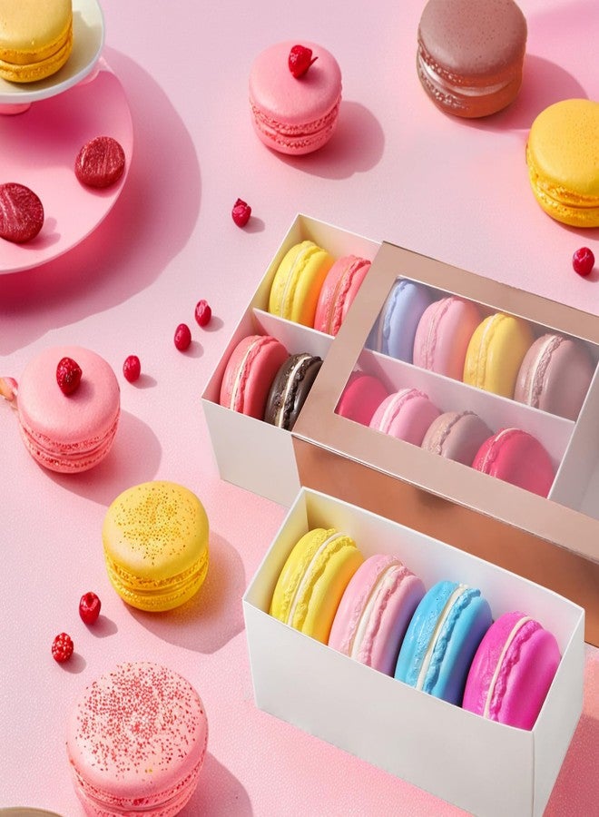 BAKIPACK 30 Macaron Boxes for 4 or 5 Macarons Gold Macaron Gift Boxes, Candy Boxes, Macarons Box with Clear Window (Interior Measurement 4.8" x 1.9" x 1.9" without Macaron inside) - Image 4
