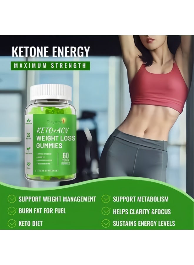 Daynee KETO+ACV Weight Loss Gummies, 60 Vegan Gummies - Apple Cider Vinegar Keto Gummies for Metabolism Boost, Fat Burn & Appetite Control, Non-GMO, Sugar-Free Weight Management Support for Men & Women - Image 2