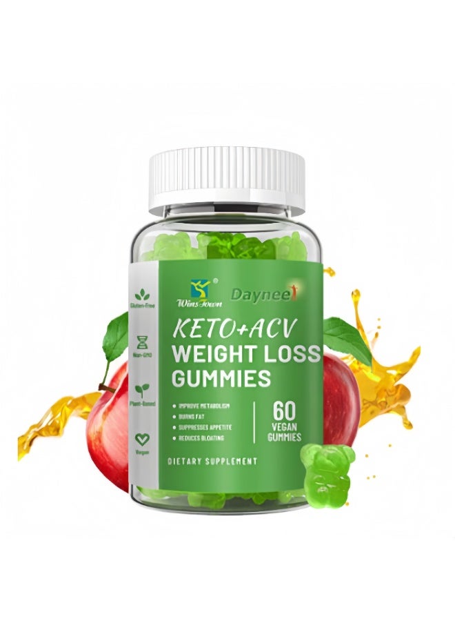 Daynee KETO+ACV Weight Loss Gummies, 60 Vegan Gummies - Apple Cider Vinegar Keto Gummies for Metabolism Boost, Fat Burn & Appetite Control, Non-GMO, Sugar-Free Weight Management Support for Men & Women - Image 1