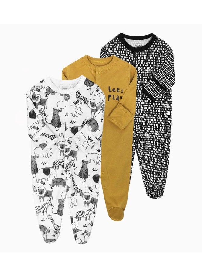 SKT Shiketro Cotton Newborn Bodysuit Baby Clothes Three-piece Set 