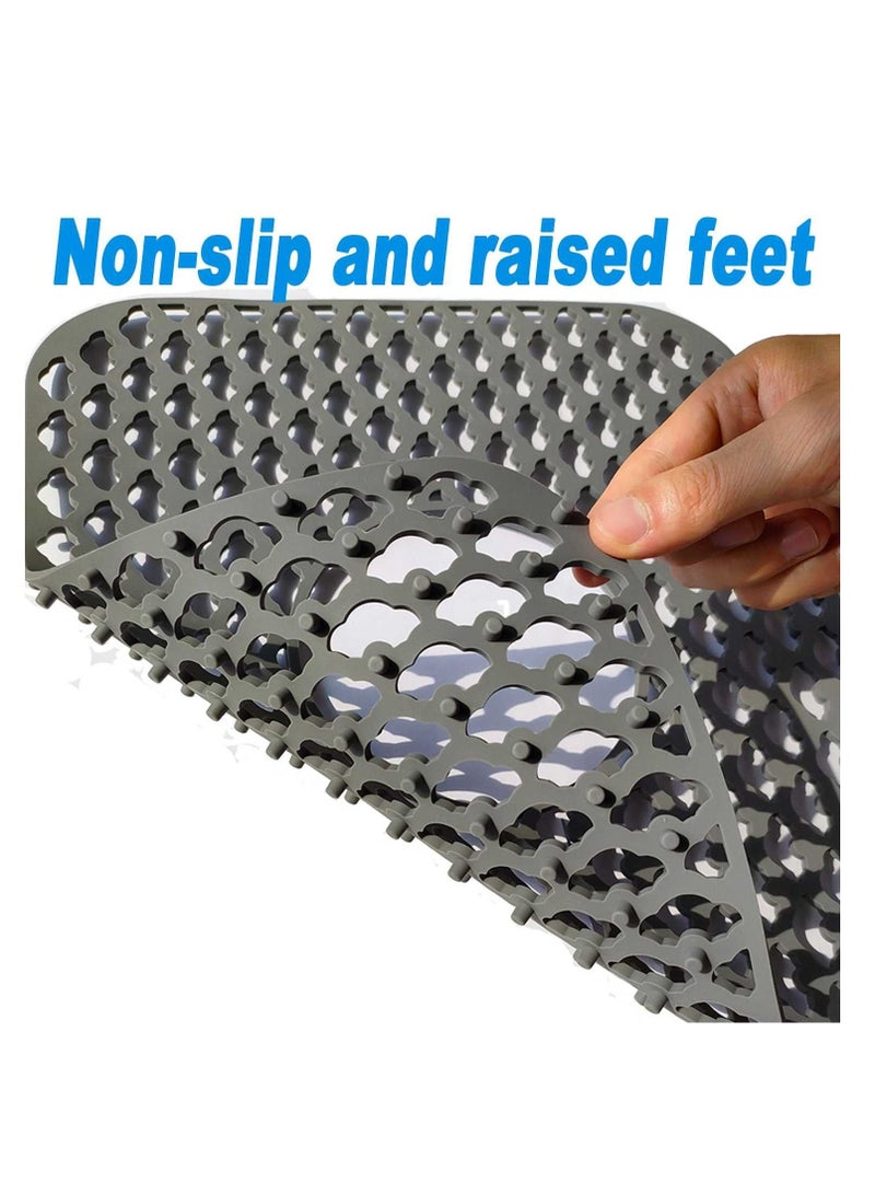 KASTWAVE Kitchen Sink Protector Mat Silicone Folding Heat Resistant Non-Slip Mats Grid Accessory Grey for Bottom of Farmhouse Stainless Steel Porcelain - Image 4