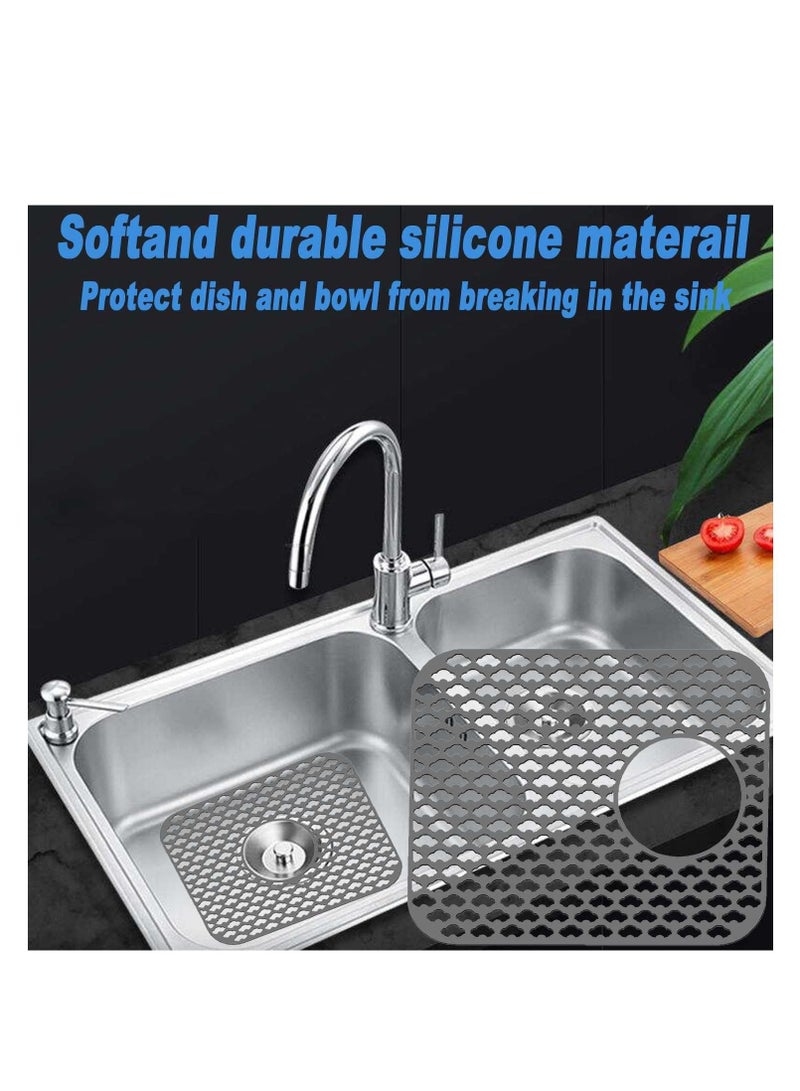 KASTWAVE Kitchen Sink Protector Mat Silicone Folding Heat Resistant Non-Slip Mats Grid Accessory Grey for Bottom of Farmhouse Stainless Steel Porcelain - Image 5