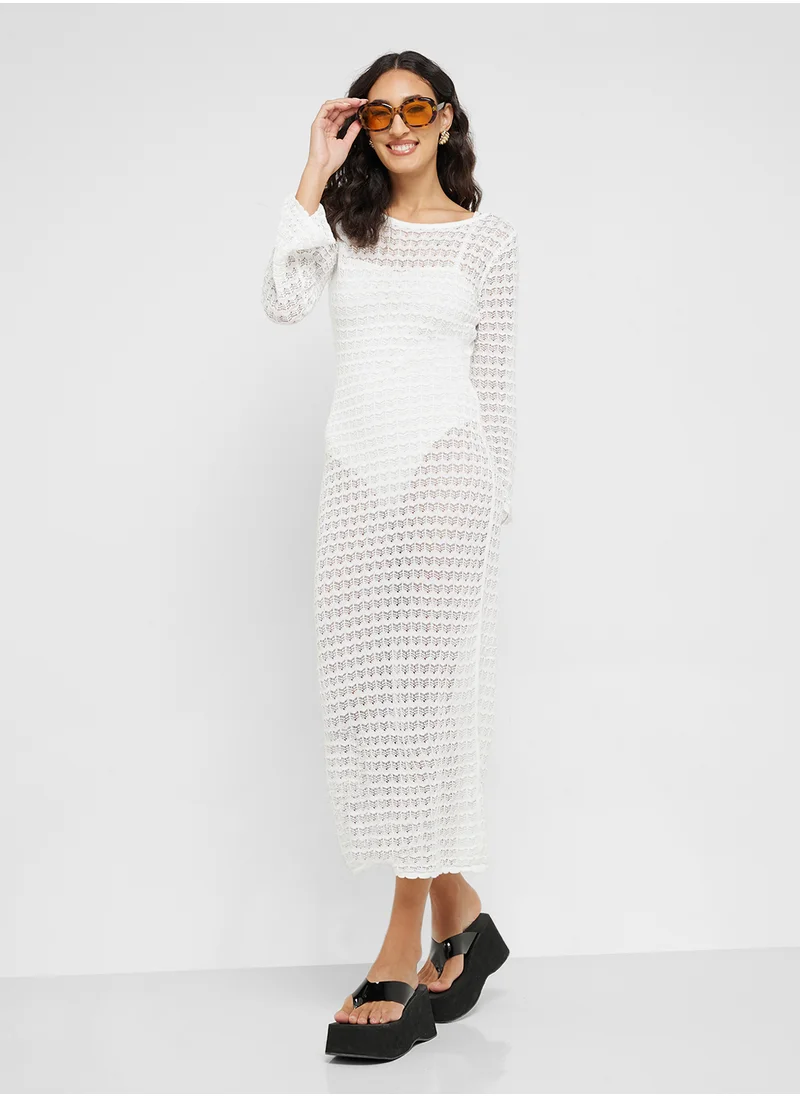 جينجر Crochet Knitted Beach Dress