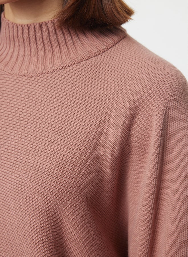 trendyol Dusty Rose Wide Pattern Spanish Sleeve Knitwear Sweater - Image 4