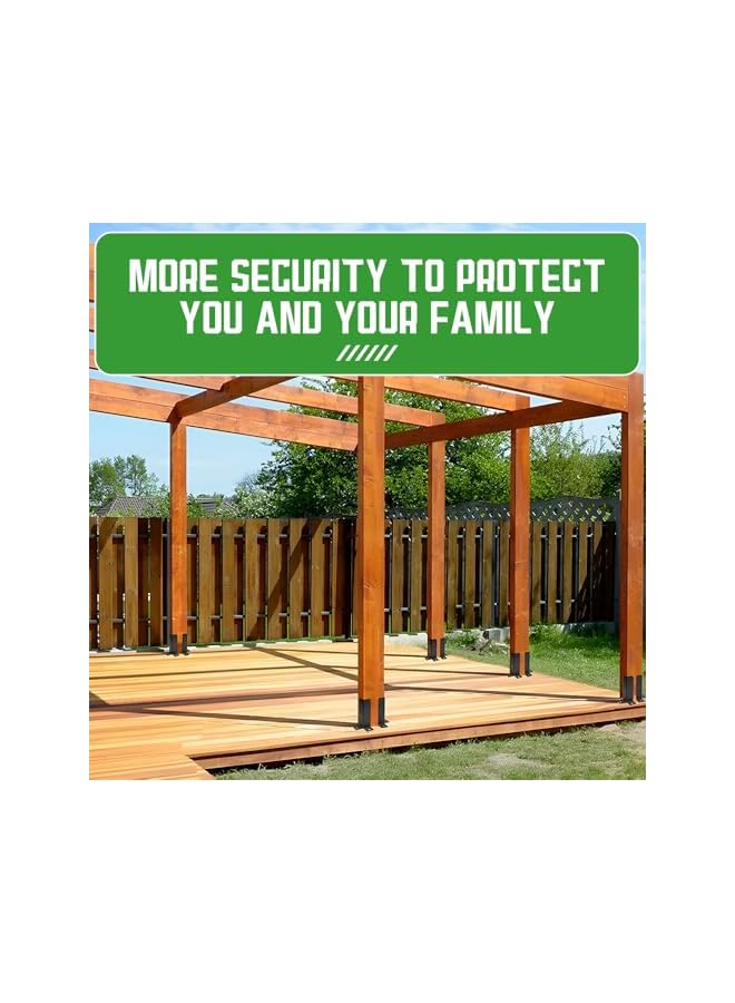 PROMASS promass 4 Pcs Post Base Brackets, Adjustable Metal Post Anchors with Black Powder-Coat Finish, 2 mm Thick Rust-Resistant Brackets for Decks, Fences, Mailboxes, Easy Installation with Pre-Drilled Holes  - Image 5