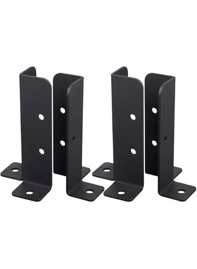 PROMASS promass 4 Pcs Post Base Brackets, Adjustable Metal Post Anchors with Black Powder-Coat Finish, 2 mm Thick Rust-Resistant Brackets for Decks, Fences, Mailboxes, Easy Installation with Pre-Drilled Holes  - Image 1