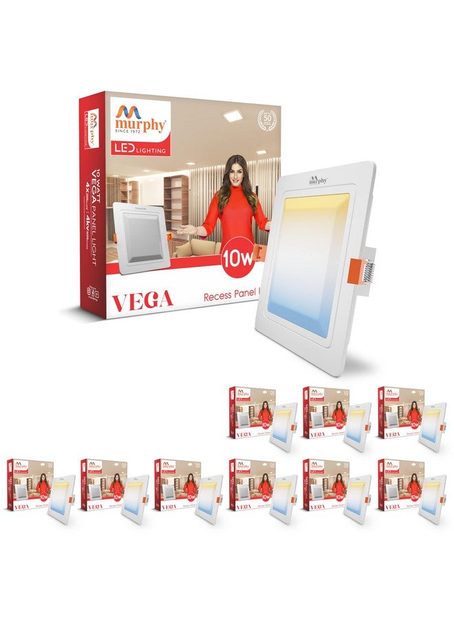 Murphy Vega 3-In-1 Square Led Panel Ceiling Color Changing Light (Cool White, Warm White, Natural White, 10W) - Pack Of 10(Others) - Image 1