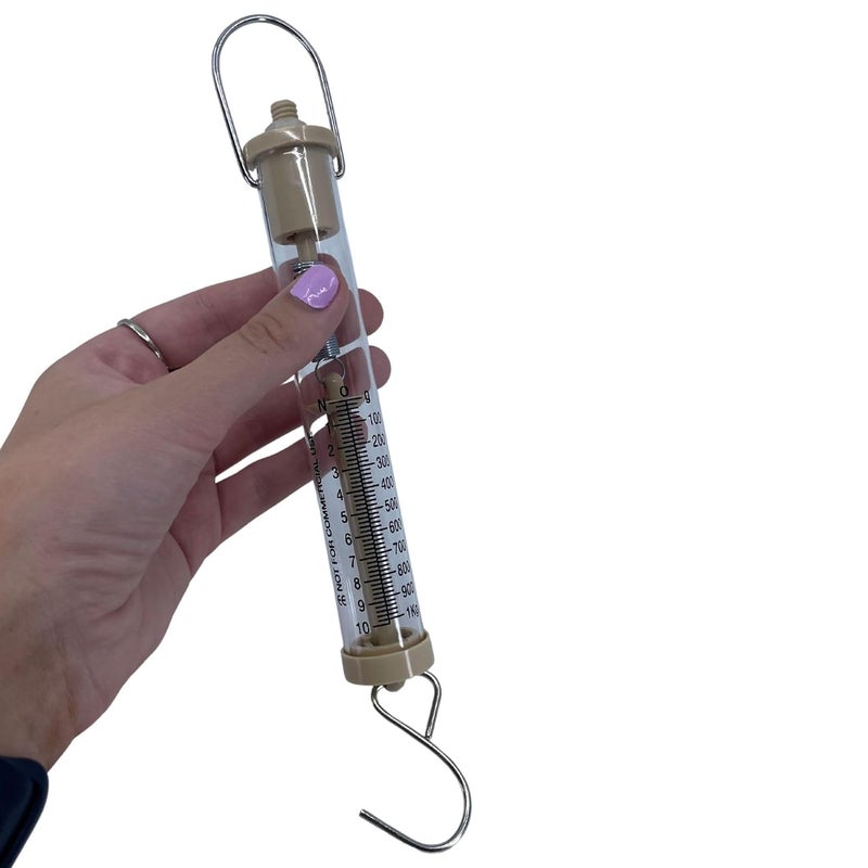 EISCO Newton Force Meter Spring Scale - Max Capacity 10N, 1 kg, Dual Scale Labeled. - Image 1