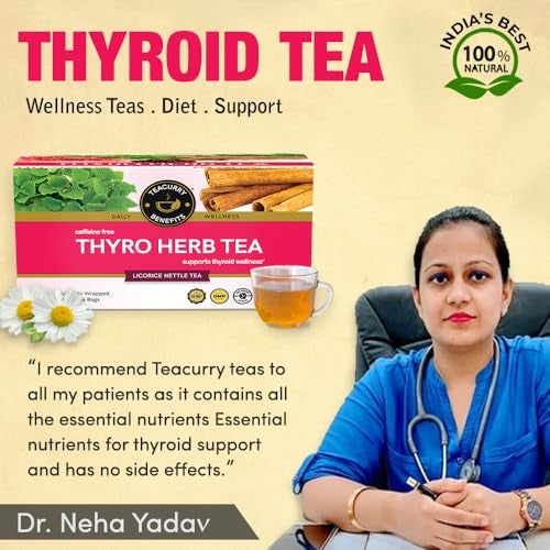 TEACURRY Thyroid Tea Bags|30 Tea Bags,1 Month Pack|Helps With Thyroid Support (Tsh T3 T4),Manage Weight,50 Gram - Turmeric - Image 2