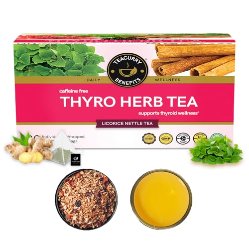 TEACURRY Thyroid Tea Bags|30 Tea Bags,1 Month Pack|Helps With Thyroid Support (Tsh T3 T4),Manage Weight,50 Gram - Turmeric - Image 1