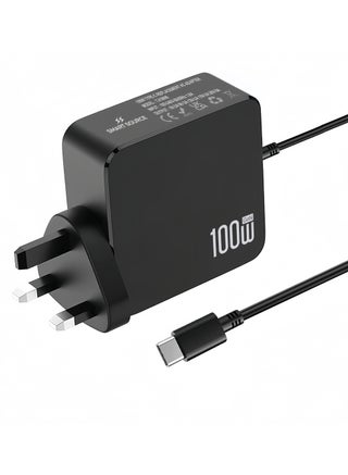 100W Universal USB-C Laptop Charger with UK Plug – Fast Charging Power Adapter Compatible with MacBook Pro/Air, Dell, HP, Lenovo, ASUS, Tablet &  USB-C Devices