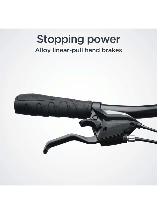 SCHWINN دراجة هجين للرجال 3.0، عجلات 700c، 21 سرعة، إطار 18 بوصة، فرامل سحب خطية من سبائك الألومنيوم، أبيض - Image 5