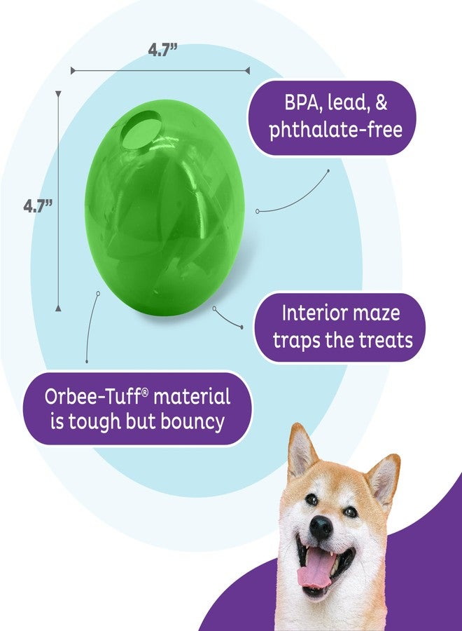 Outward Hound Orbee-Tuff Mazee Interactive Dog Puzzle Toy, Treat Dispensing Slow Feeder Ball, Green, 4.7-Inch - Image 4