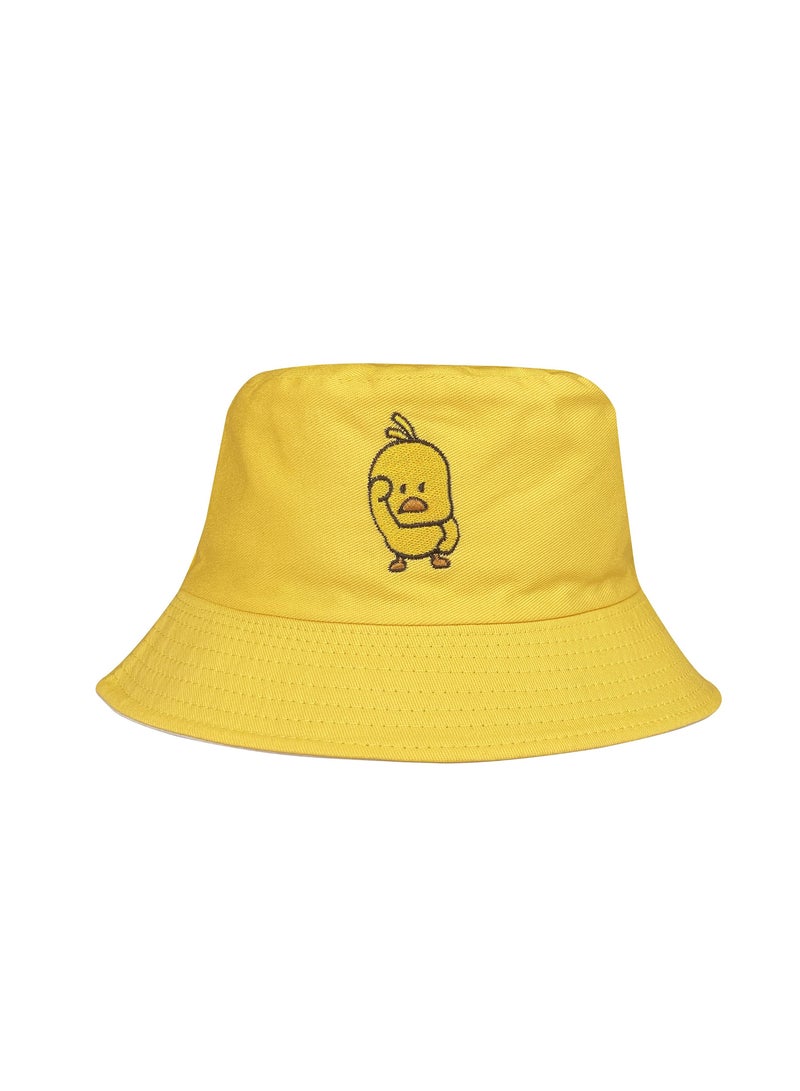 KASTWAVE Unisex Duck Embroidered Bucket Hat Fashion Reversible Fisherman Cap - Image 1