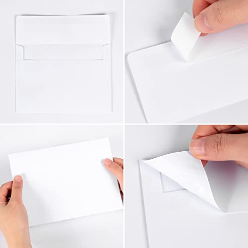 Wishop 50 Pack 5 x 7 Envelopes Colored Self Seal for Wedding, Party Invitations, Greeting Cards, Announcements, Photos, 5.24 x 7.21 Inches (White) - Image 3