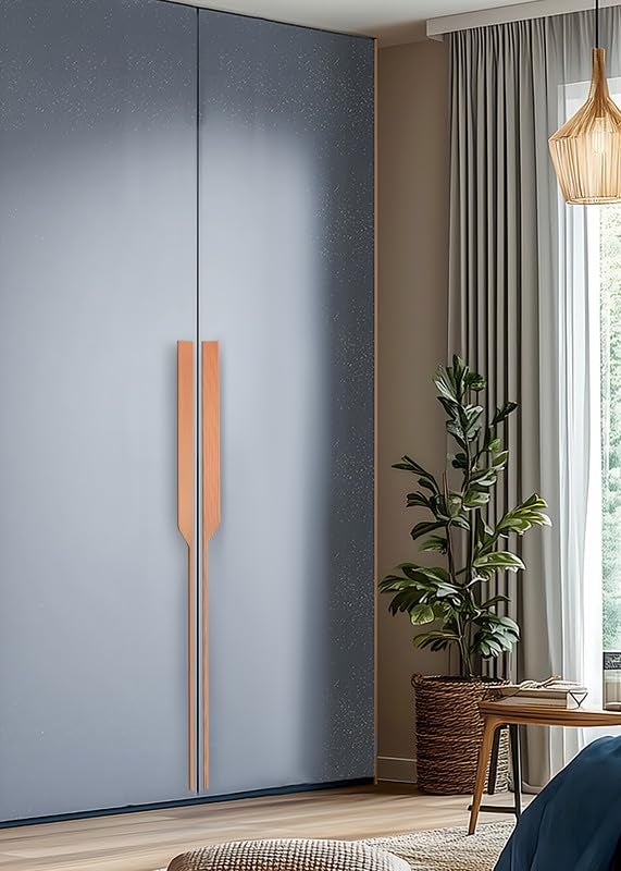 HARMONUS Fancy Aluminium Kitchen Cabinet Handle 18 Inch Long Pull Handle for Wardrobes, Door Handle, Drawer Handle, Rose Gold Finish Aluminium Alloy (1 Set-1 Pair Left & Right) HCRGSAC-59-18INCH - Image 5