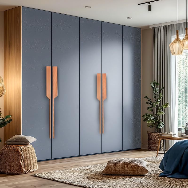 HARMONUS Fancy Aluminium Kitchen Cabinet Handle 18 Inch Long Pull Handle for Wardrobes, Door Handle, Drawer Handle, Rose Gold Finish Aluminium Alloy (1 Set-1 Pair Left & Right) HCRGSAC-59-18INCH - Image 3