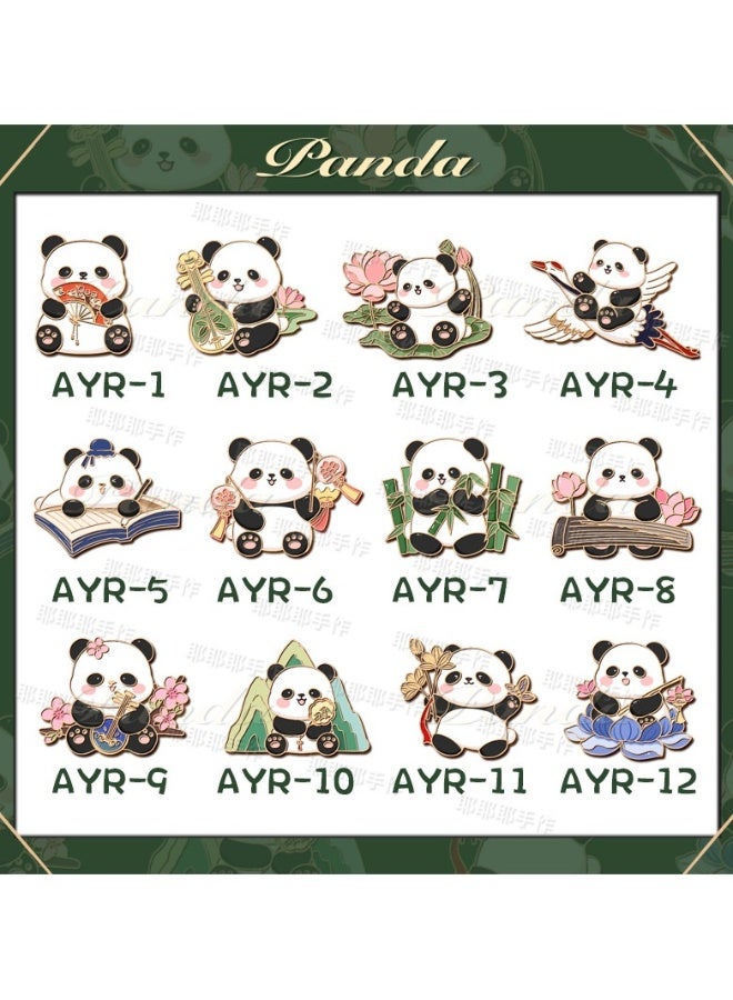 Beauenty 12-piece Panda National Fashion cute refrigerator decal decoration - Image 1