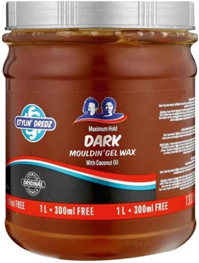 Stylin DredzMaximum Hold DarkMoulding Gel Wax with Coconut Oil Hair Care 1300 ml Pack of 1