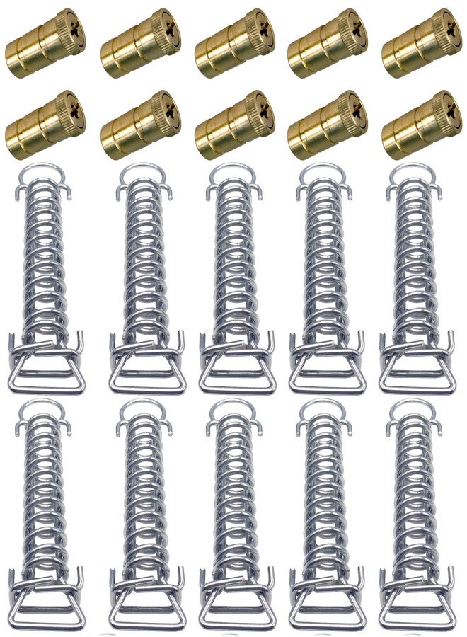 Poolzilla Bargain Brass Pool Cover Anchor and Spring Bundle for Safety Pool Cover for Inground Pools - 10 Pack - Image 1