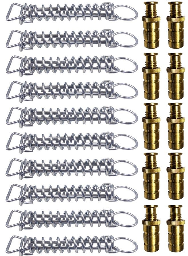 Poolzilla Bargain Brass Pool Cover Anchor and Spring Bundle for Safety Pool Cover for Inground Pools - 10 Pack - Image 2