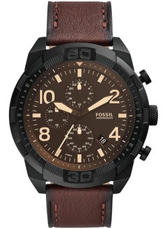 FOSSIL Men's waterproof genuine leather quartz watch -FS5875  - Image 1