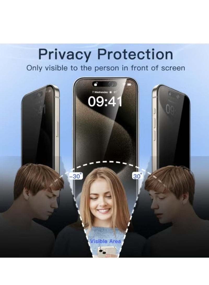 جلاس شاشة حماية للخصوصية HD لموبايل ايفون 12، بدرجة صلابة 9H طبقة من الزجاج المقوى مضادة للتجسس - Image 2