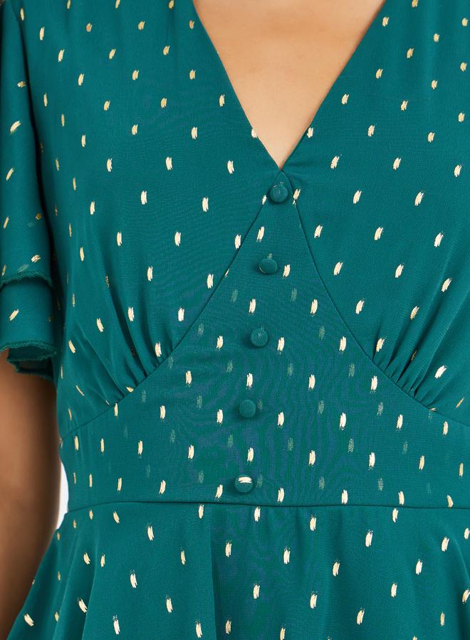 ستايلي فستان ماكسي بأكمام واسعة وتصميم ستايلي وطبقات - Image 4