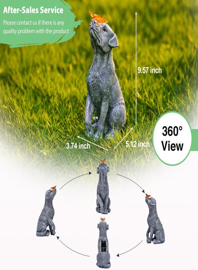 Goodeco Memorial Dog with Butterfly Statue - Pet Memorial Statue Garden Dog Ornament, Pet Passing Away Bereavement Presents Tribute Sculpture, Pet Memorial Gifts, Pet Loss Gift for Dog - Image 2