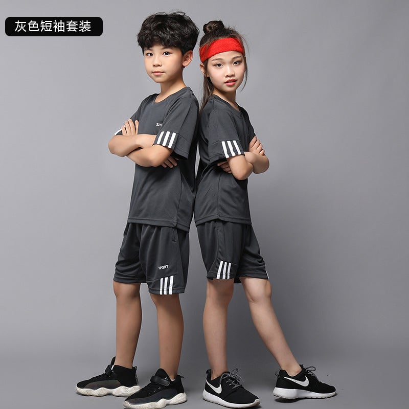 Generic Kids Badminton Set Boys Girls Sports Outfit Gray short sleeve suit 