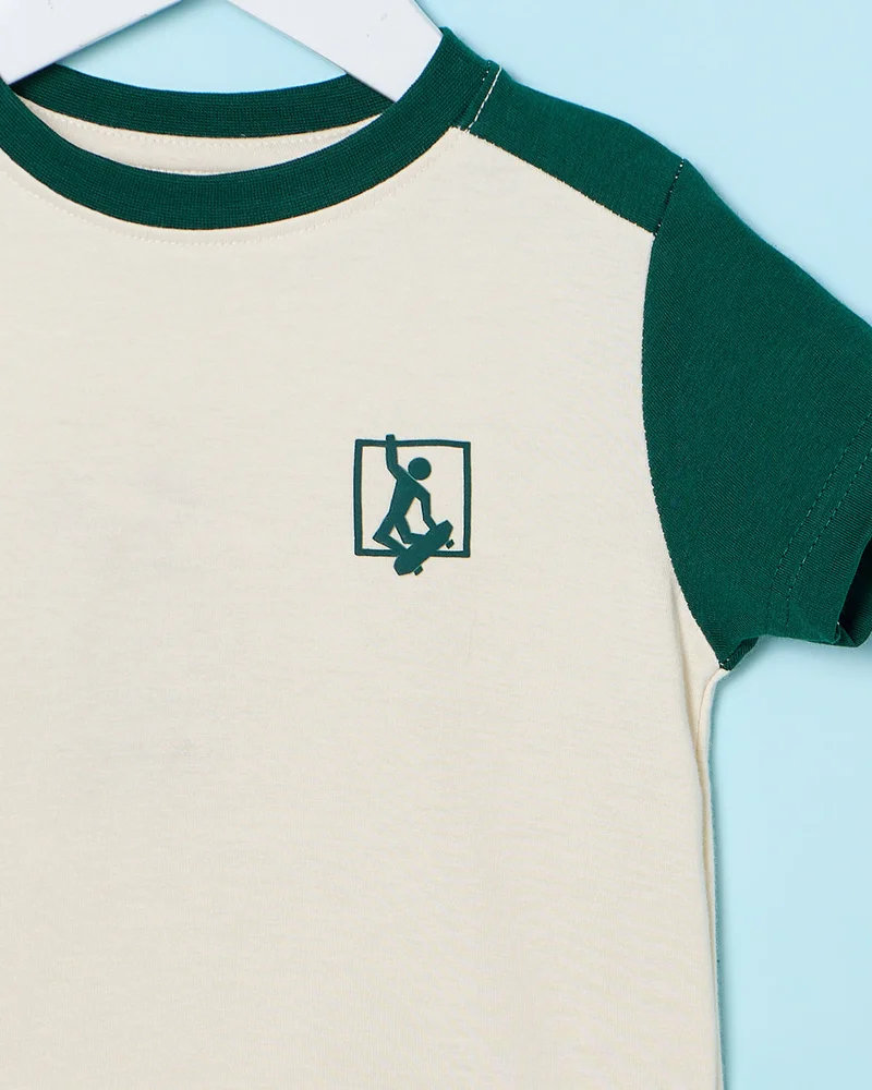 ردتاغ Infant Boys White Cut And Sew T-Shirt
