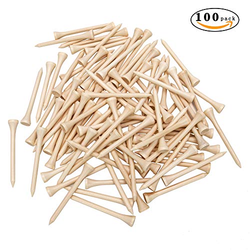THIODOON Golf tees 3 1/4 inch Less Friction Wood Tees Training for Golfer Professional Natural Wood Golf tees Bulk 100 Count Golfing Tees - Image 2