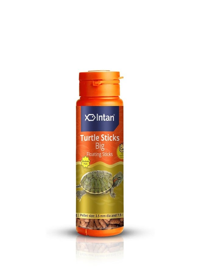 Intan Turtle Sticks (Big 3.2mm x 7.5-11.5mm Floating) | 45gm - Highly Nutritious Ornamental Fish Food for Turtles, Amphibians & Newts | Growel Feeds - Image 1