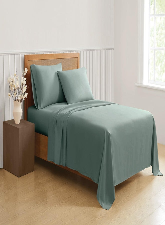 TRULY SOFT Green Solid Sage Full 4 Piece Sheet Set, Solid Color Themed, Oeko-TEX Certified Confidence - Image 1