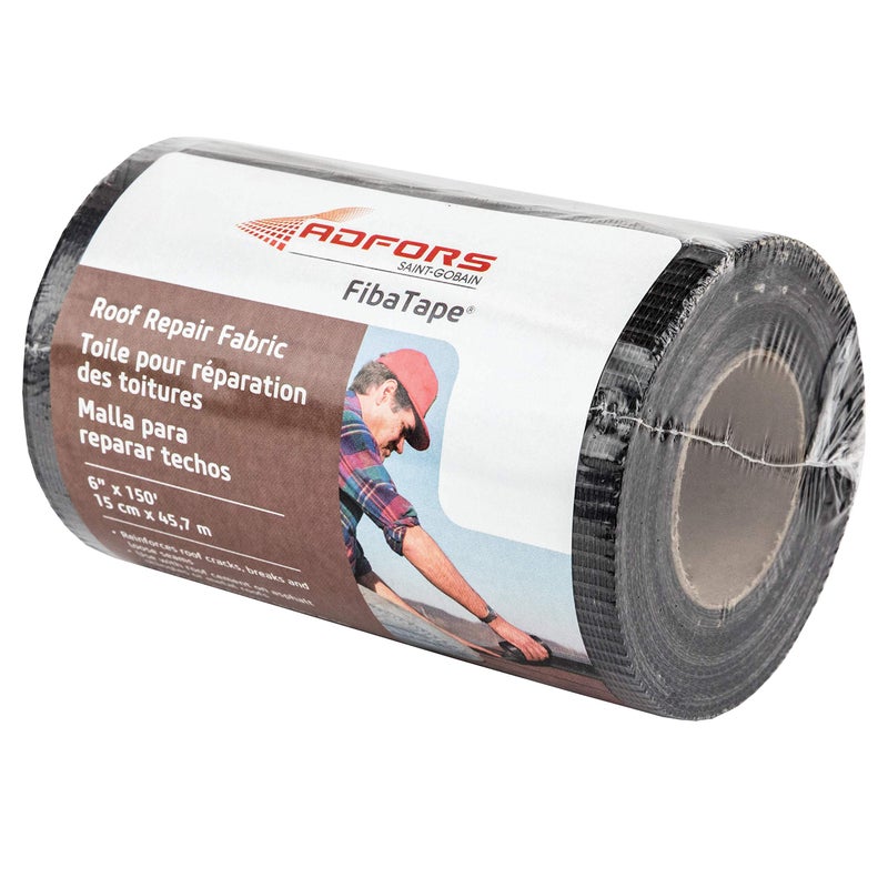 ADFORS FibaTape FDW6598-U 6 in x 150 ft Roof Fabric, Black - Image 1