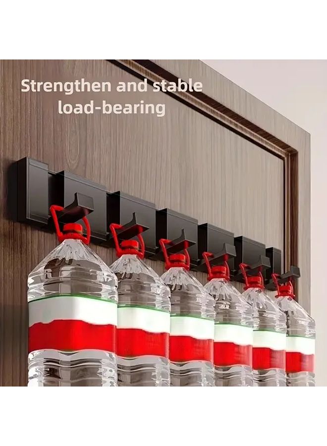 Black Wall Mounted Coat Rack With 5 Concealed Hooks For Hats Bags Towels Entryway - Image 5