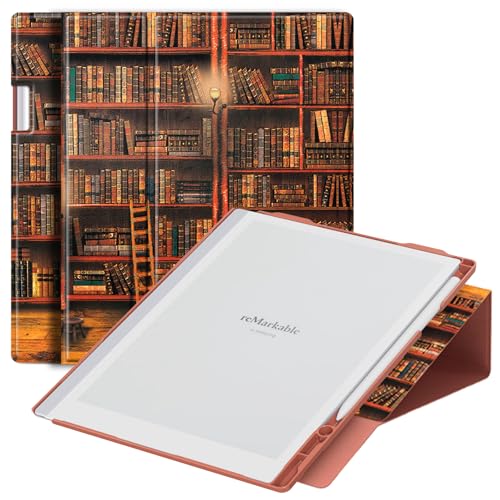 E NET-CASE ENET-CASE Case for Remarkable 2 Paper Tablet- Multi-Viewing Adjustable Folding Book Folio Cover - with Built-in Pen Holder - for 10.3" 2020 Released (New Library) - Image 1