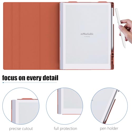 E NET-CASE ENET-CASE Case for Remarkable 2 Paper Tablet- Multi-Viewing Adjustable Folding Book Folio Cover - with Built-in Pen Holder - for 10.3" 2020 Released (New Library) - Image 5