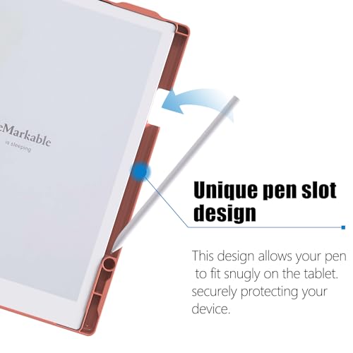 E NET-CASE ENET-CASE Case for Remarkable 2 Paper Tablet- Multi-Viewing Adjustable Folding Book Folio Cover - with Built-in Pen Holder - for 10.3" 2020 Released (New Library) - Image 2