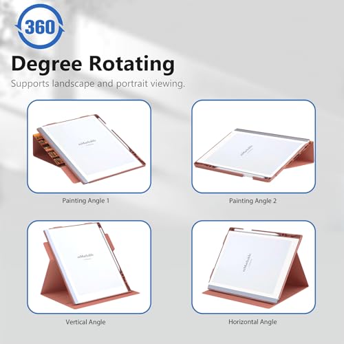 E NET-CASE ENET-CASE Case for Remarkable 2 Paper Tablet- Multi-Viewing Adjustable Folding Book Folio Cover - with Built-in Pen Holder - for 10.3" 2020 Released (New Library) - Image 3